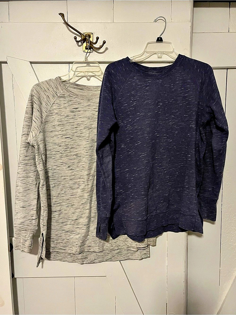 TEK GEAR Ultrasoft Fleece Long Sleeve Tops Black & Gray Size Medium